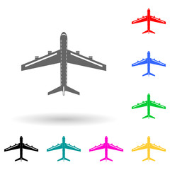 Poster - passenger airplane multi color style icon. Simple glyph, flat vector of transport view from above icons for ui and ux, website or mobile application