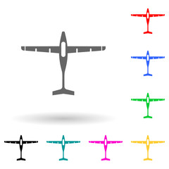 Poster - aircraft multi color style icon. Simple glyph, flat vector of transport view from above icons for ui and ux, website or mobile application