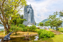 View At The Buddha Statue Near Lake In Giritale - Sri Lanka