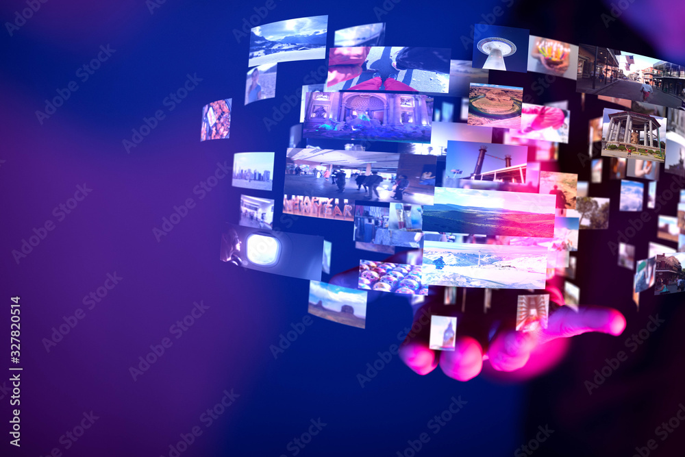 Internet broadband and multimedia streaming entertainment - obrazy, fototapety, plakaty 