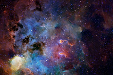 A Beautiful Nebula Of Different Colors, With Stars And Galaxies. Elements Of This Image Were Furnished By NASA.