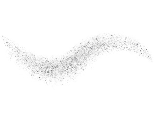 Wall Mural - star dust on transparent background. bright silver glitter wave. stardust trail sparkling particles.