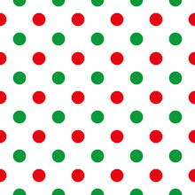 Red And Green Polka Dot Seamless Christmas Pattern