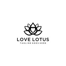 Creative Luxury Simple Artistic Lotus Flower Logo Design Illustration