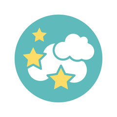 Sticker - clouds and stars, block style design