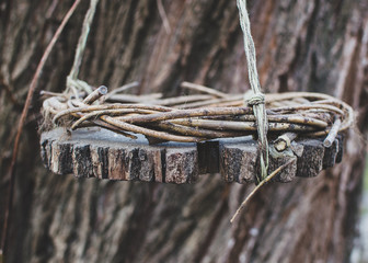 Rustic style bird feeder