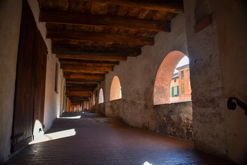 brisighella, covered street for donkey walk