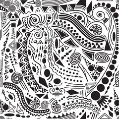 Seamless vector abstract doodle pattern