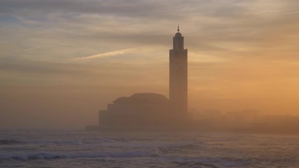 Wall Mural - View of Hassan II mosque in sunrise - Casablanca, Morocco