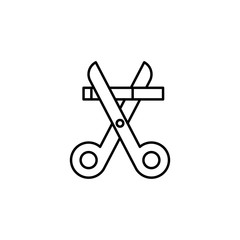 Poster - Scissors, cigarette icon. Simple line, outline vector elements of quit smoking for ui and ux, website or mobile application