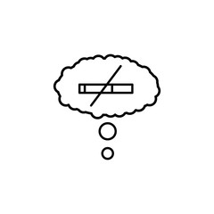 Poster - Cigarette, think icon. Simple line, outline vector elements of quit smoking for ui and ux, website or mobile application