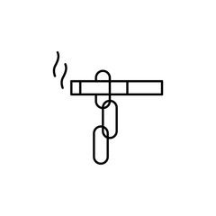 Poster - Cigarette, chain icon. Simple line, outline vector elements of quit smoking for ui and ux, website or mobile application
