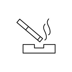 Poster - Cigarette, ashtray icon. Simple line, outline vector elements of quit smoking for ui and ux, website or mobile application