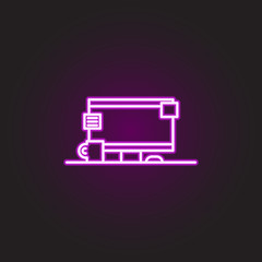 Poster - Design tool neon style icon. Simple thin line, outline vector of food and drink icons for ui and ux, website or mobile application