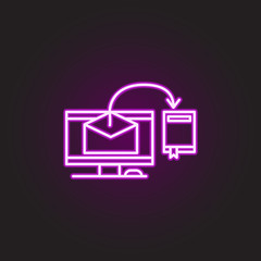 Poster - Money management neon style icon. Simple thin line, outline vector of food and drink icons for ui and ux, website or mobile application