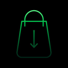 Poster - Down arrow nolan icon. Simple thin line, outline vector of e-commerce icons for ui and ux, website or mobile application