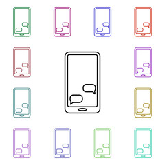 Poster - Chat in smart phone multi color style icon. Simple thin line, outline vector of sosial media network icons for ui and ux, website or mobile application