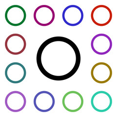 Poster - Circumference multi color style icon. Simple glyph, flat vector of web icons for ui and ux, website or mobile application