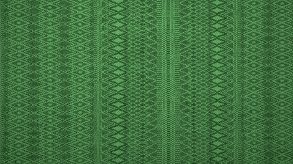 geometric green woven cotton textile with diamond rhombus pattern texture background