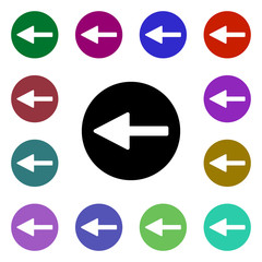 Poster - Left arrow multi color style icon. Simple glyph, flat vector of web icons for ui and ux, website or mobile application