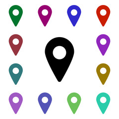 Poster - Location pin multi color style icon. Simple glyph, flat vector of web icons for ui and ux, website or mobile application