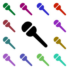 Poster - Microphone multi color style icon. Simple glyph, flat vector of web icons for ui and ux, website or mobile application