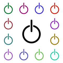 Poster - Power button multi color style icon. Simple glyph, flat vector of web icons for ui and ux, website or mobile application