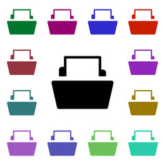 Poster - Document in folder multi color style icon. Simple glyph, flat vector of web icons for ui and ux, website or mobile application