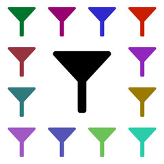 Poster - Funnel tool multi color style icon. Simple glyph, flat vector of web icons for ui and ux, website or mobile application