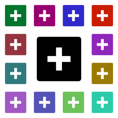 Poster - Hospital multi color style icon. Simple glyph, flat vector of web icons for ui and ux, website or mobile application