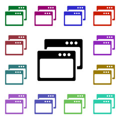 Poster - Two windows multi color style icon. Simple glyph, flat vector of web icons for ui and ux, website or mobile application