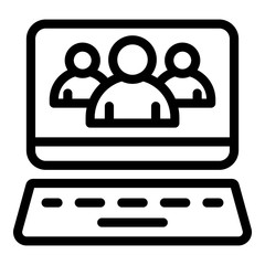 Poster - Laptop entrepreneur icon. Outline laptop entrepreneur vector icon for web design isolated on white background