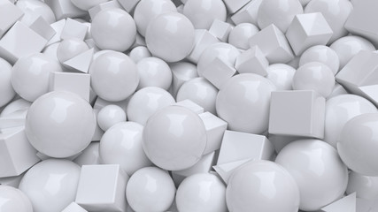 Poster - Abstract background with with cubes and spheres.