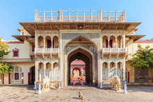 India, City Palace Of Jaipur, View On The Gate And The Monkey