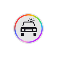 Wall Mural - Police Car -  Modern App Button