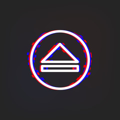 Poster - Opening sign in a circle glytch icon. Simple thin line, outline vector of web icons for ui and ux, website or mobile application