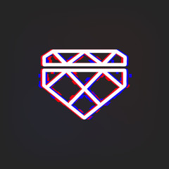 Poster - diamond glytch icon. simple thin line, outline vector of web icons for ui and ux, website or mobile 