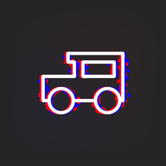 Poster - A car glytch icon. Simple thin line, outline vector of web icons for ui and ux, website or mobile application