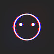 Emote indifference glytch icon. Simple thin line, outline vector of web icons for ui and ux, website or mobile application