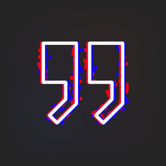 Poster - Quotes glytch icon. Simple thin line, outline vector of web icons for ui and ux, website or mobile application
