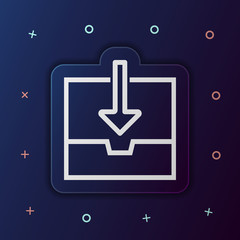 Fototapete - Downloading the file nolan button icon. Simple thin line, outline vector of web icons for ui and ux, website or mobile application
