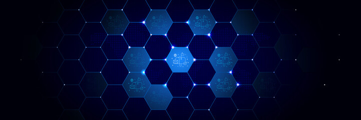 Poster - envelope, inbox, letter, post icon from Pop set in the technological comb background