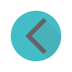 Poster - Arrow, backward long shadow icon. Simple glyph, flat vector of arrow icons for ui and ux, website or mobile application