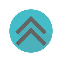 Poster - Arrow, up long shadow icon. Simple glyph, flat vector of arrow icons for ui and ux, website or mobile application
