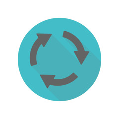 Poster - Arrow, recycle long shadow icon. Simple glyph, flat vector of arrow icons for ui and ux, website or mobile application