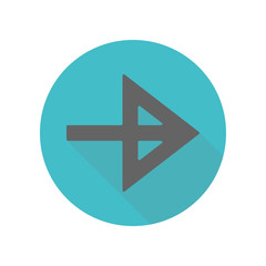 Poster - Arrow long shadow icon. Simple glyph, flat vector of arrow icons for ui and ux, website or mobile application