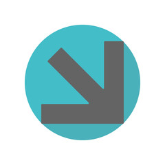Poster - Arrow long shadow icon. Simple glyph, flat vector of arrow icons for ui and ux, website or mobile application