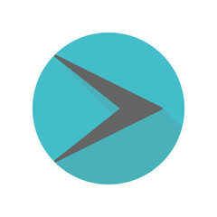 Poster - Arrow long shadow icon. Simple glyph, flat vector of arrow icons for ui and ux, website or mobile application