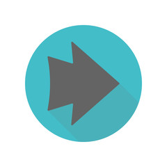 Poster - Arrow long shadow icon. Simple glyph, flat vector of arrow icons for ui and ux, website or mobile application