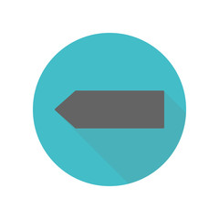 Poster - Arrow long shadow icon. Simple glyph, flat vector of arrow icons for ui and ux, website or mobile application
